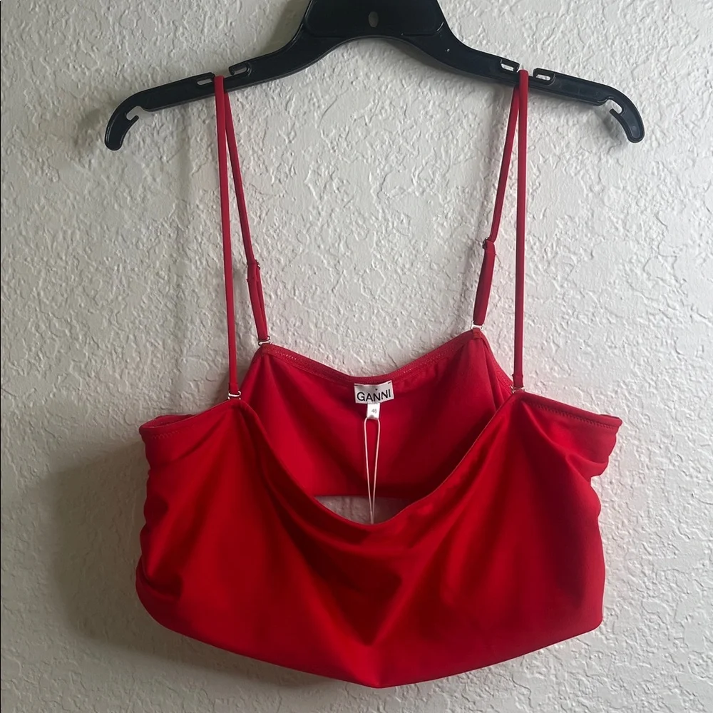 NWT Ganni Red Two-Piece High-Waist Bikini